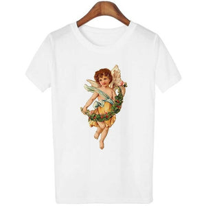 New White Clothes Cute Angel Tops YOU CANT SIT WITH US T Shirt Funny Aesthetic Angel Graphic Tshirts Women Tumblr Female T-shirt