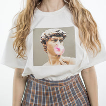 Load image into Gallery viewer, David Michelangelo Sistina female T-shirt women Statue Bubble Gum Chewing Gum Print aesthetic clothes graphic tee tshirt Femme