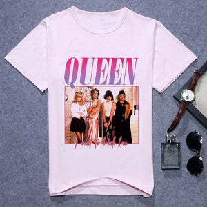Queen Band T Shirt Men Printing FREDDIE MERCURY T-shirt Summer Casual O-Neck Short Sleeve The Queen Band Tshirt