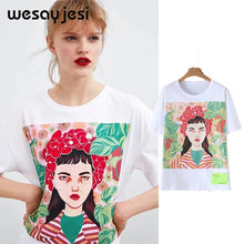 Load image into Gallery viewer, 2019 summer fashion t shirt women harajuku high streetwear cartoon angel print 100% cotton o-neck loose tshirt tops plus size