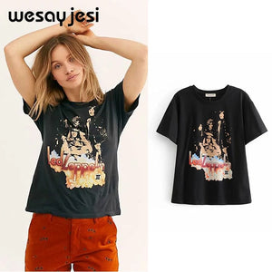 2019 summer fashion t shirt women harajuku high streetwear cartoon angel print 100% cotton o-neck loose tshirt tops plus size