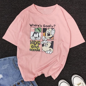 2019 New Mickey Mouse T-Shirt Women Cotton Print loose Female Tshirt Korean cute Tee Clothes women tops