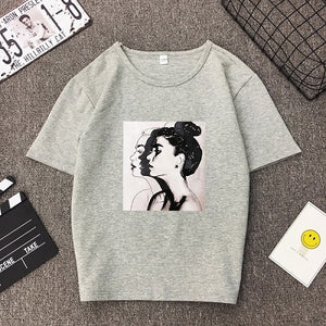 2019 New Fashion T-shirts Woman Spring Summer Girls Print Short Sleeve O-Neck T-Shirt Loose Women Tops Slim Fit Soft Lady Tshirt