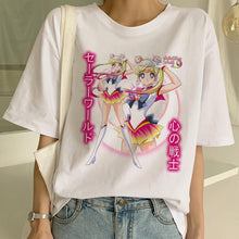 Load image into Gallery viewer, Sailor Moon Summer New Fashion T Shirt Women Harajuku Short Sleeve Fun Ulzzang T-Shirt Cute Cat Tshirt Cartoon Top Tees Female