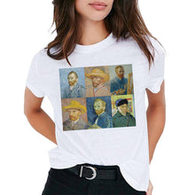 Load image into Gallery viewer, Van Gogh Oil Art women t shirt Print t-shirt female top Casual new streetwear tshirt graphic tee shirts Harajuku Femme 2019