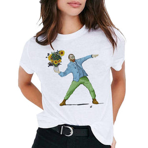 Van Gogh Oil Art women t shirt Print t-shirt female top Casual new streetwear tshirt graphic tee shirts Harajuku Femme 2019